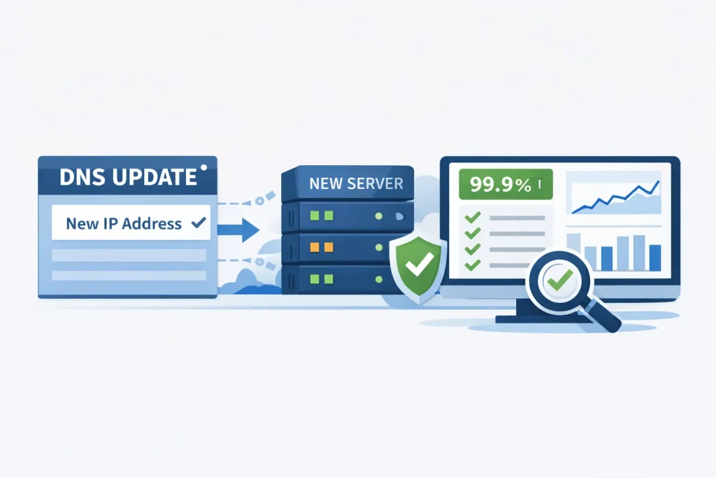 DNS cutover process during a WordPress website transfer with no downtime