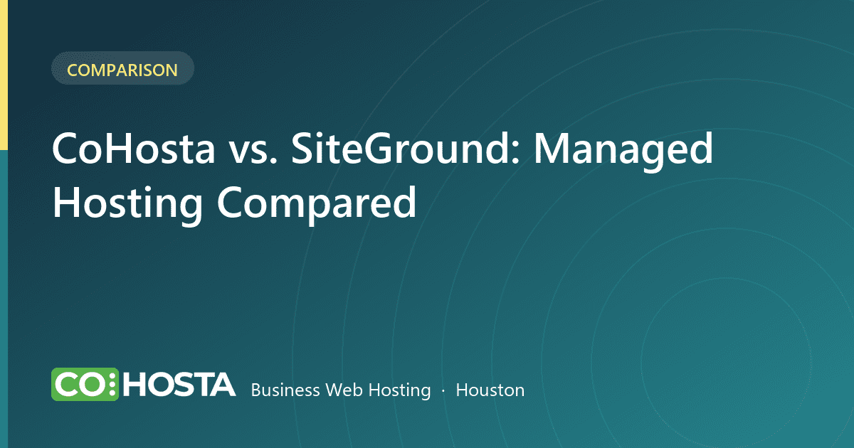 CoHosta vs SiteGround managed business hosting comparison