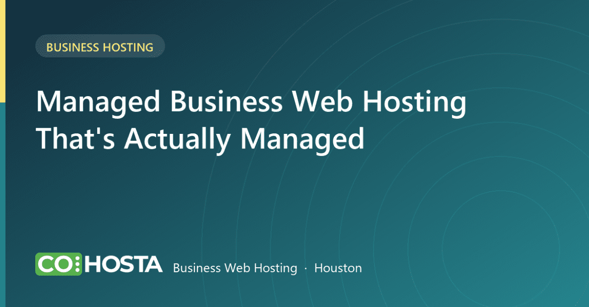 CoHosta managed business web hosting