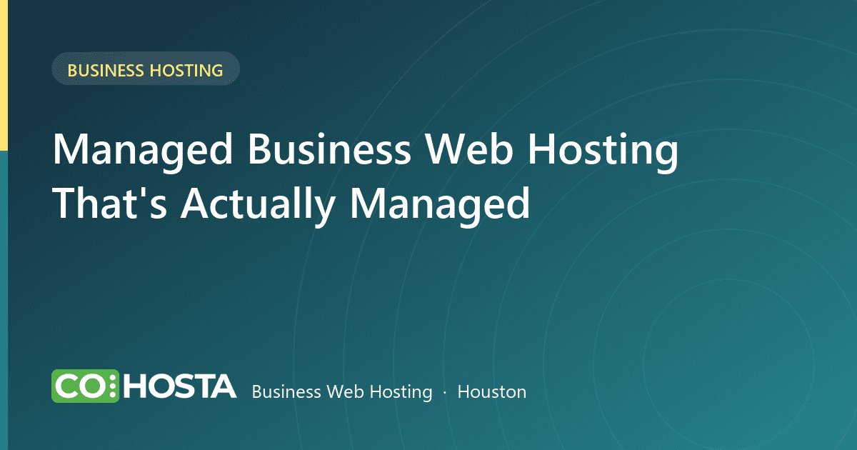 CoHosta managed business web hosting