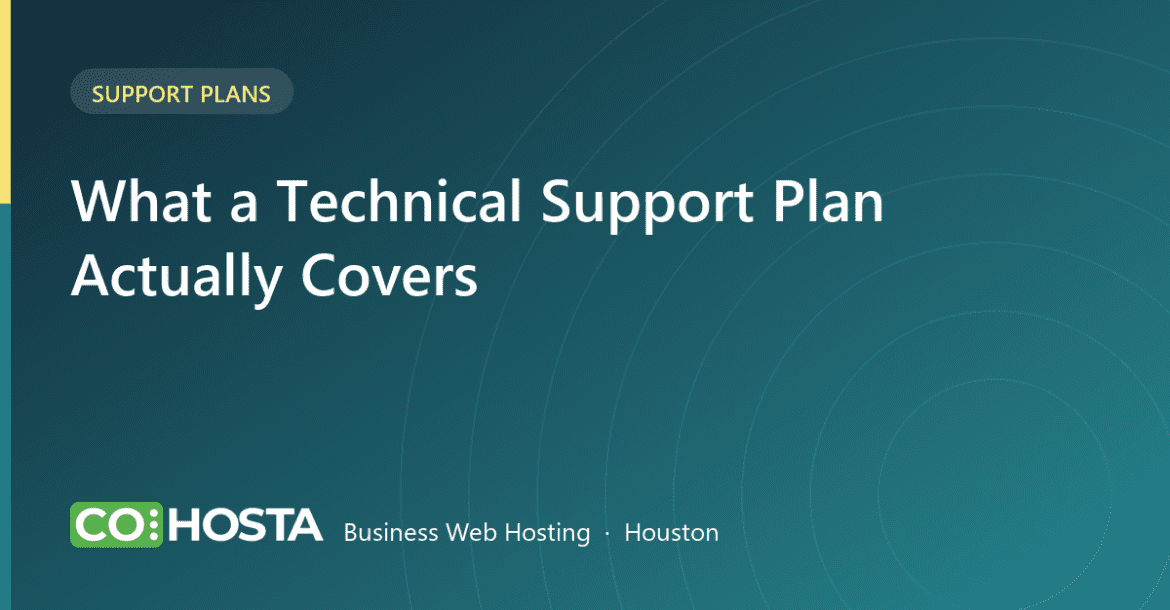 What a website technical support plan covers