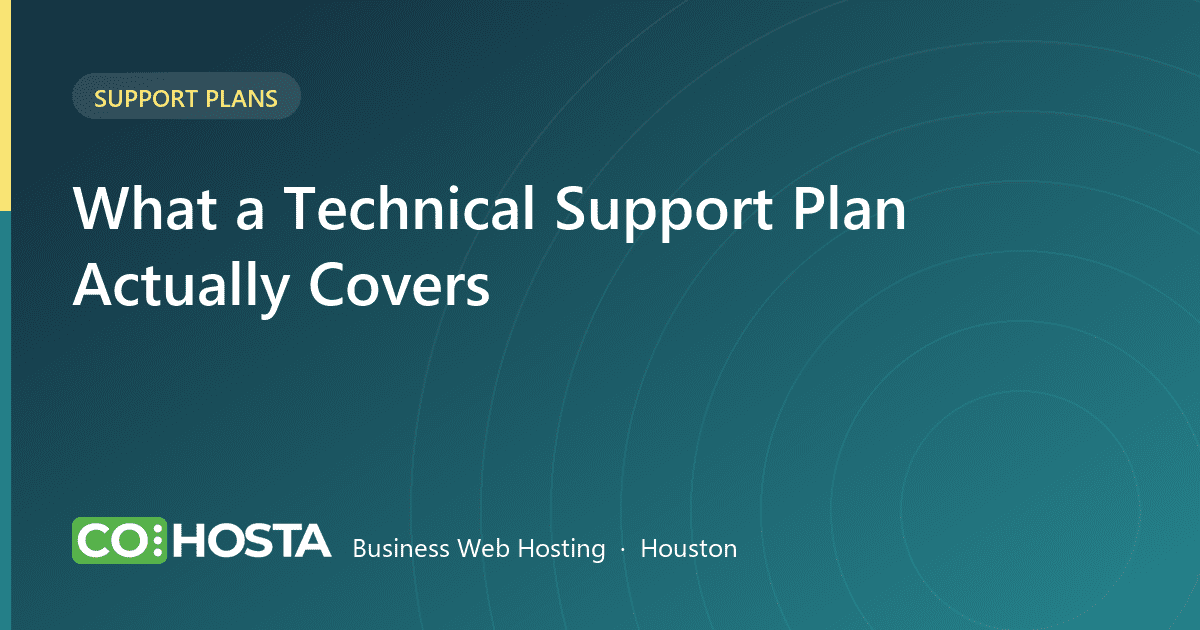 What a website technical support plan covers