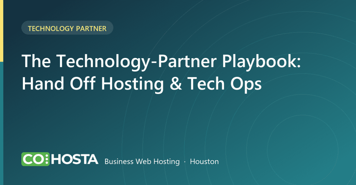 Technology-partner playbook for handing off hosting and tech operations