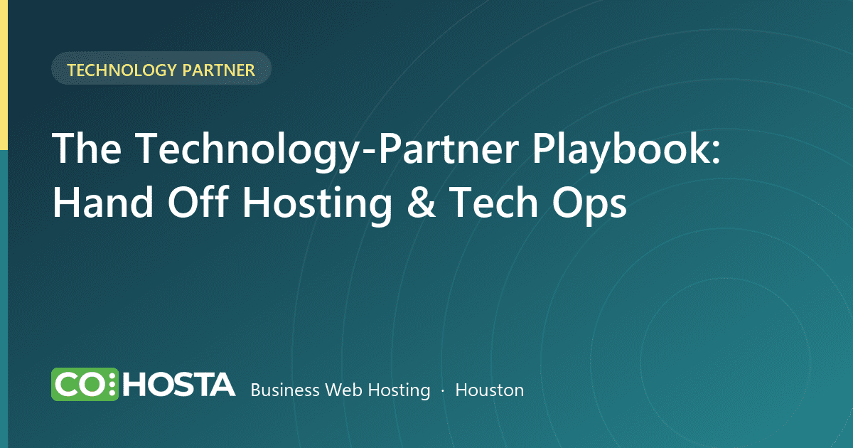 Technology-partner playbook for handing off hosting and tech operations