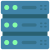 Stacked server icon representing secure website hosting infrastructure and reliable data management